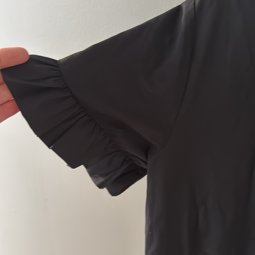 French connection Black Ruffle Button-Up romper - Picture 3 of 4